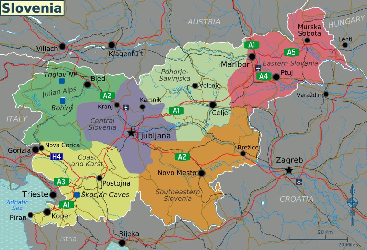 სლოვენიაში ქვეყნის რუკა