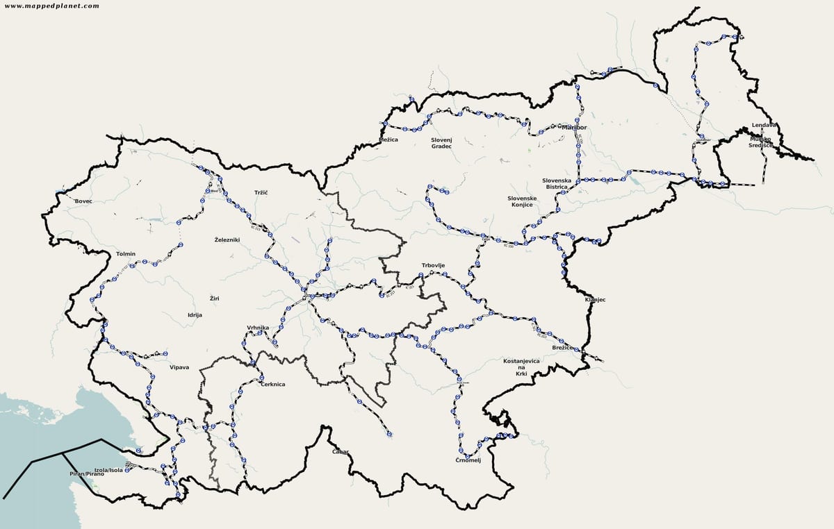 სლოვენიის მატარებელი რუკა