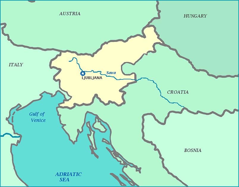 რუკა სლოვენური სანაპიროზე
