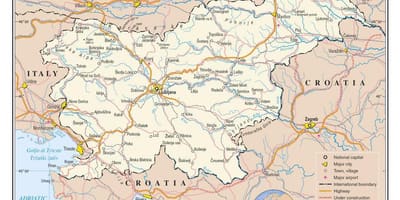 რუკა სლოვენია აეროპორტები
