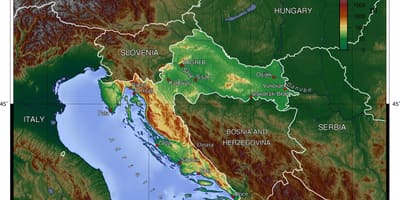 რუკა სლოვენია ტოპოგრაფიული